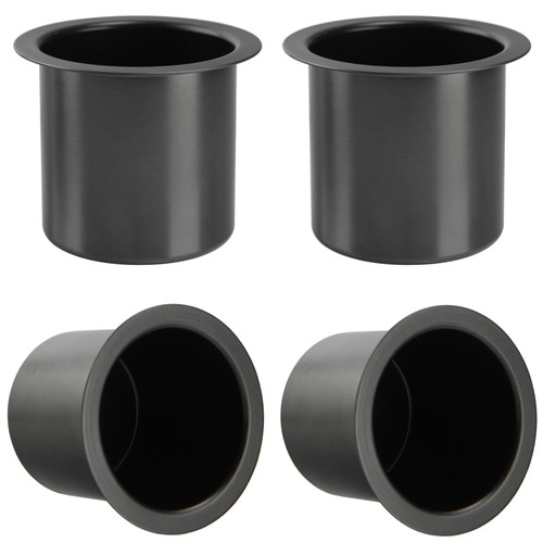 4Pcs Drop-in Cup Holder,304 Stainless Steel Automotive Cup Holders,3.3inch Black Poker Table Drink Holder Dining Table Cinema Sofa Yacht Boats Cars Touring RV Car Drop-in Drink Cup Holder