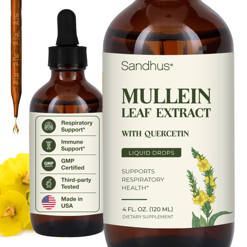 Mullein Leaf Extract Drops for Lungs | Lung Detox Complex Supplement