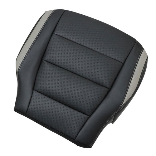 NLQR Front Driver Bottom Replacement Perforated Seat Cover Black RB Microfiber Leather Compatible with Ford F-150 Raptor 2017 2018 2019 2020