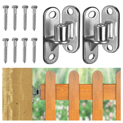 Gate Hinges Heavy Duty Gate Hinge, HAGWARE SUS304 2 Packs Fence Gate Hinges with 8pcs Wooden Screws, Wall Mount Gate Hinge for Wooden Fence with 5/8'', Farm Gate Heavy Duty Wood Fence