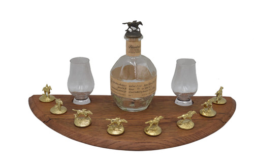 Bourbon Cork Display From a Bourbon Barrel Lid English Chestnut Finish, Fit's Blanton's Horse Cork Stoppers