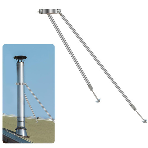 10" Stainless Steel Adjustable Extended Chimney Roof Support Kit