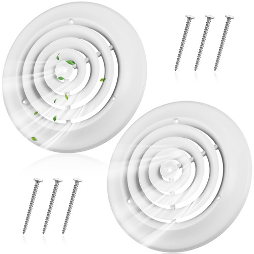 Therwen 1 PC 8 Inch Round Vent Cover, White Ceiling Diffuser with Screws