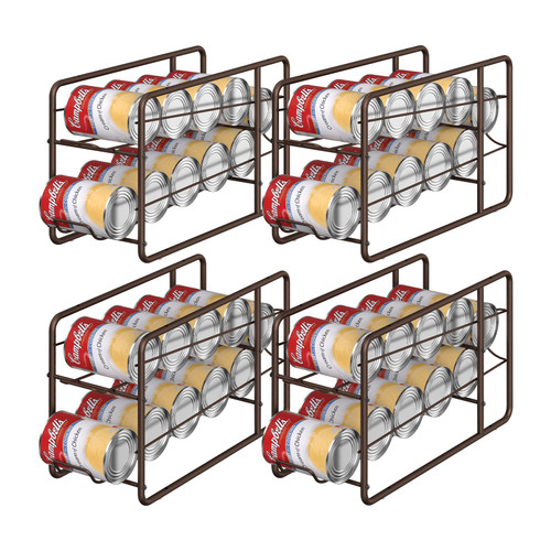 MOOACE 4 Pack Can Organizer for Pantry, Stackable Soda Can Dispenser Rack