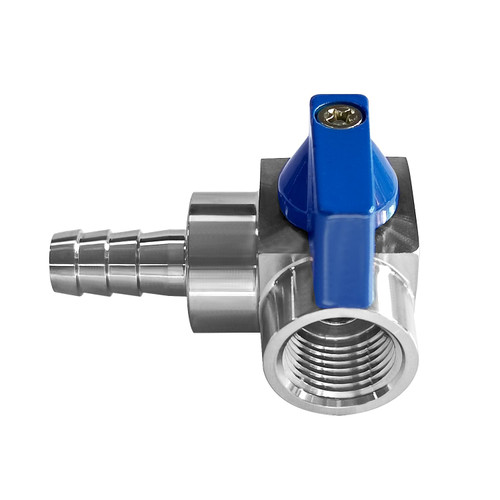 Beduan 304SS 3/8 Barb x 3/8 NPT Female 90 Degree Elbow Ball Valve Shut Off