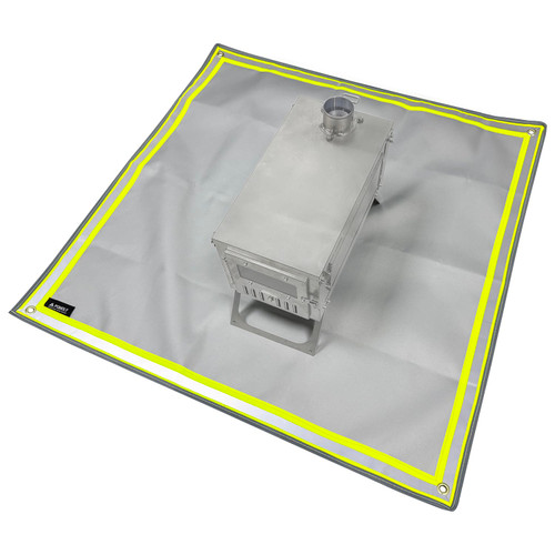 POMOLY Fire Pit Mat,Fireproof Mat Visible at Night-Great for Deck Fire Pit Base,Patio Fire Pits Pad for Outdoor Wood Burning, Wood Floor, Grass, Campsite, Lawn(39.4'' X39.4'')