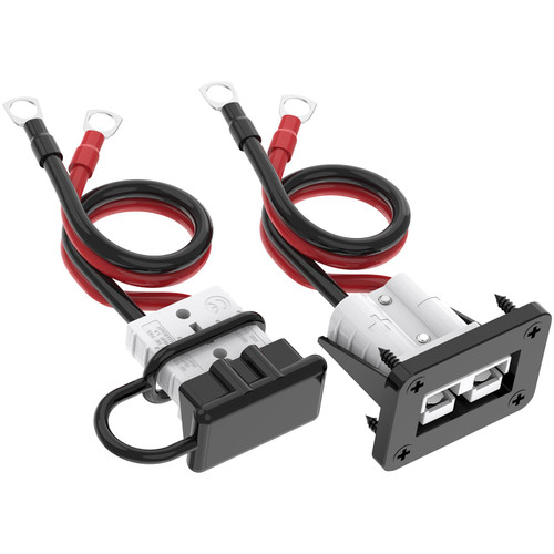 Malictele Anderson Connector, 8AWG 50AMP Battery Quick Connect/Disconnect Connector 6 to 12 Gauge 1.25ft Battery Cable Connector 12v-36V Winch Wiring Kit for Cable RV Truck Winch(2 Pack)