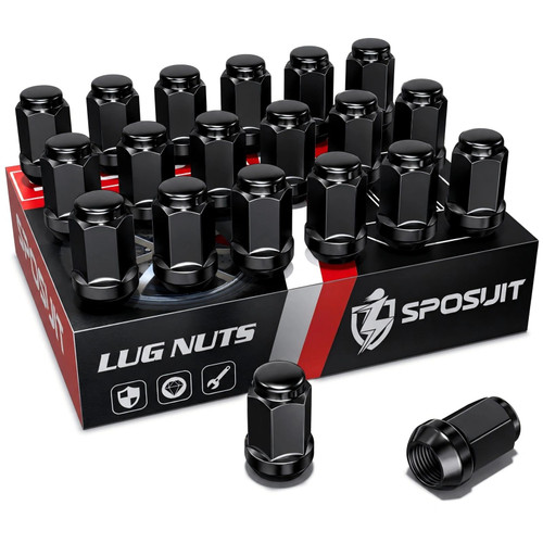 Sposuit 20 Pcs M12x1.5 Black Lug Nuts, 19mm Hex - Replacement for Honda