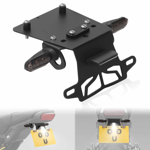 2026 GROM MSX 125 Fender Eliminator Kit - Tail Tidy Compatible with 2022-2025 MSX125 GROM - License Plate Bracket with Turn Signals Rear and LED License Light (Smoke)