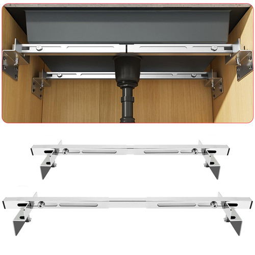 Undermount Sink Brackets, Adjustable Undermount Sink Supports, Stainless Steel Sink Brackets for Heavy Duty Kitchen Sinks 20-31.5 inches