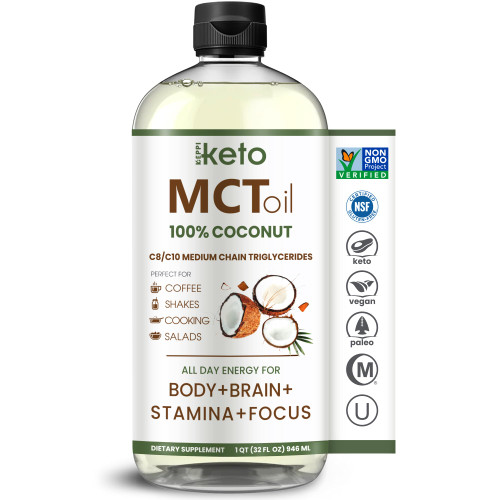 Keppi MCT Oil - From 100% Coconuts - Flavorless C8 and C10, Non-GMO, Certified Gluten-Free, Palm Oil Free, Vegan, Kosher, Halal, 32 oz Coconut Oil Keppi MCT Oil - From 100% Coconuts - Flavorless C8 and C10, Non-GMO, Certified Gluten-Free, Palm Oil Free, Vegan, Kosher, Halal, 32 oz Coconut Oil