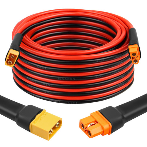 MOOKEERF XT60i to XT60 Extension Cable 10AWG 30FT XT60i Female to XT60 Male Connector Cable for Portable Power Station Solar Panel