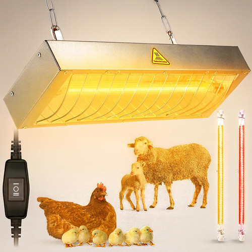 Chicken Coop Heater for Winter, Heat Lamp for Chickens 600W, Chicken Heater for Coop with 2 Heating Settings, for Poultry, Dogs, Pets, Birds, Animals