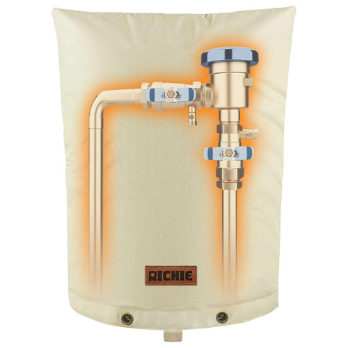 RICHIE 16"x20" Backflow Preventer Cover - 5-Layer Heavy-Duty Insulation for Winter Freeze Protection Down to 5°F, Weatherproof Outdoor Cover for Sprinkler Valves, Well Pumps, Pipes & PVB (Beige)