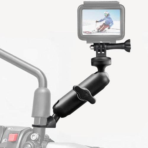 CAMOLO Motorcycle Action Camera Mount Holder, Handlebar Mount Clip for Bike/Bicycle/Motorcycle/Motor,Compatible with GoPro Hero 6/7/8/9&AKASO, SJCAM, DJI Osmo YI and More