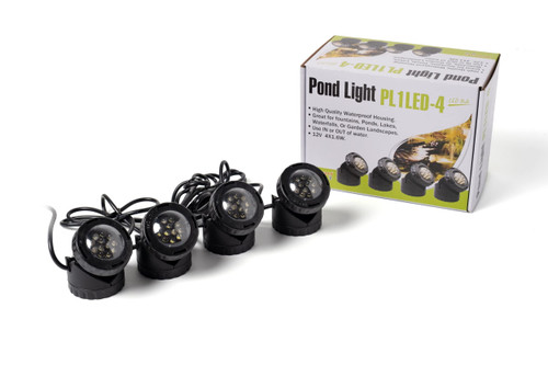 Jebao Underwater Fountain Pond Submersible LED Light with Photocell Sensor, Set of 4