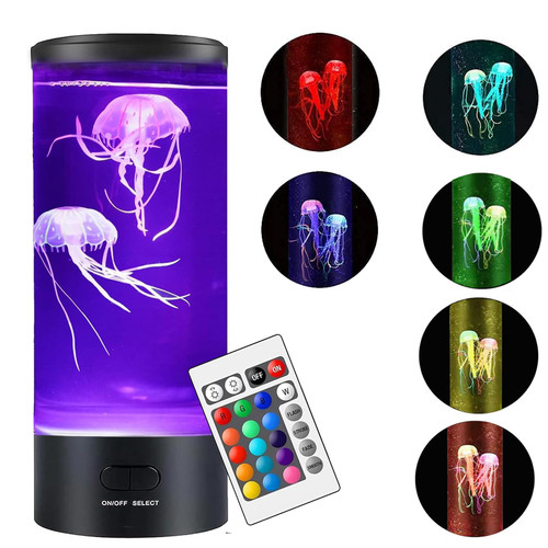 EHIOG Jellyfish Lamp Jelly Fish Light Lamp, with Remote & 16 Colour Changing Mood Light Options, for Home Office Decoration Great Christmas Gifts for Kids