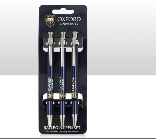 Official Oxford University Set of 3 Ballpoint Pens Gift Souvenir