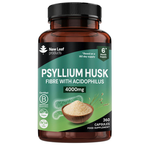 New Leaf Psyllium Husk 4000mg Fibre Supplement 360 Capsules