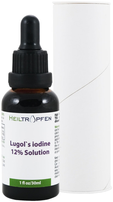 Lugol's Solution 30ml - 1Fl Oz | 36% Strength Liquid Formulation | 12 Percent Iodine + 24% Potassium Iodide Liquid | Drops | Third-Party Tested | Heiltropfen®