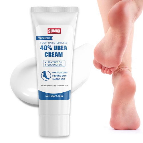 Urea 40% Foot Cream, Urea Cream Cracked Heel Repair Cream Foot Cream for Cracked Heels and Dry Skin Callus Remover for Dry and Hard Skin Heel Balm for Hand, Feet and Body, 50g