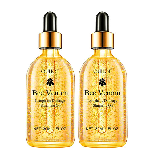 TBeautfave 2PCS * 30ML Bee Venom Slimming Oil, Bee Venom Drops, Belly Button Drops, Lymphatic Drainage Oil