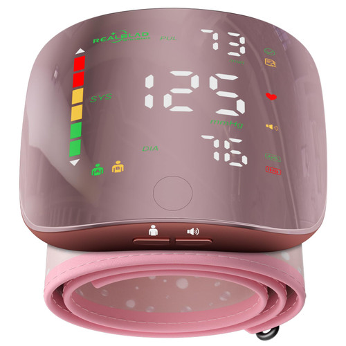 Double love Wrist Blood Pressure Monitor with Led Touch Screen -Pink