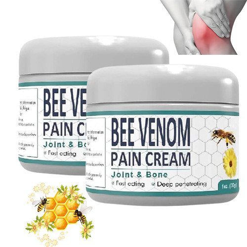 Bee Venom Cream, Bee Venom, Arthritis Pain Relief, Bee Venom Cream for Arthritis, Bee Venom Skin Treatment Cream, Joint Pain Relief On Back, Neck, Hands, Feet (2pcs)