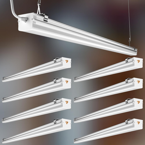 Lightdot 8Pack 4FT LED Shop Light Linkable, 3.5 Inch 100W[Eqv.600W] Utility Shop Lights, 15000LM, 100-277V, 5000K Garage Lights with 5FT Power Cord, Hanging&Flushmount Integrated Fixture for Workshop