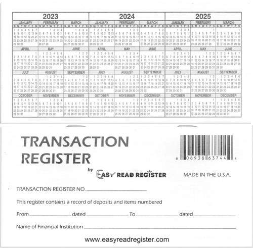 Checkbook Register, Made in The USA, Check Registers for Personal, Blank Ledger Transaction Registers for Personal or Business Bank, Check Register Book (23-24-25 Calendars, 10) Checkbook Register, Made in The USA, Check Registers for Personal, Blank Ledger Transaction Registers for Personal or Business Bank, Check Register Book (23-24-25 Calendars, 10)