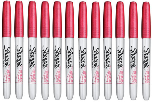 Sharpie Fine Point Metallic Permanent Marker Ruby Red 12 Pack