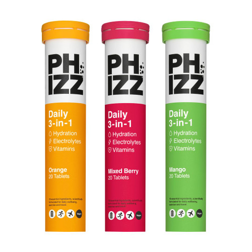 Phizz Electrolytes Tablets, Daily Hydration and Multivitamin, 60 Servings