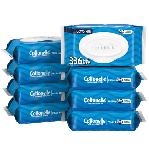 Cottonelle Fresh Feel Flushable Wet Wipes, Adult Wet Wipes, 8 Flip-Top Packs, 42 Wipes Per Pack (336 Total Wipes), Packaging May Vary Cottonelle Fresh Feel Flushable Wet Wipes, Adult Wet Wipes, 8 Flip-Top Packs, 42 Wipes Per Pack (336 Total Wipes), Packaging May Vary