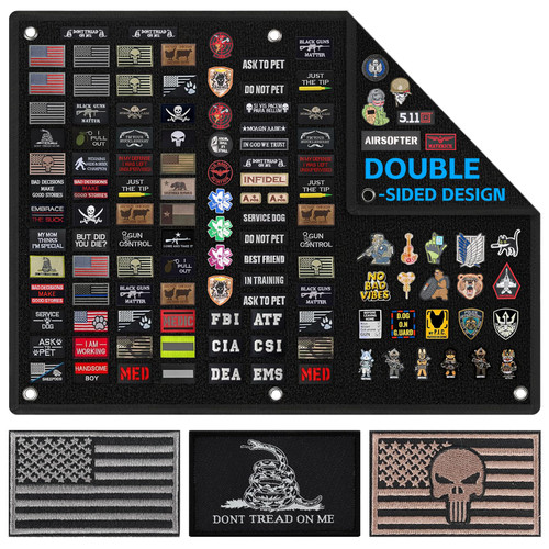 Esmorah Large Military Patch Display Board with 3 Flag Patches, 43 x 27.5 Inches Two-Sided Tactical Patch Display Panel Organizer for Collection Army Combat Morale Emblems Holder Esmorah Large Military Patch Display Board with 3 Flag Patches, 43 x 27.5 Inches Two-Sided Tactical Patch Display Panel Organizer for Collection Army Combat Morale Emblems Holder