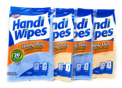 Handi Wipes Heavy Duty Reusable Cloths, Color May Vary - 3 Count (Pack of 4) Handi Wipes Heavy Duty Reusable Cloths, Color May Vary - 3 Count (Pack of 4)
