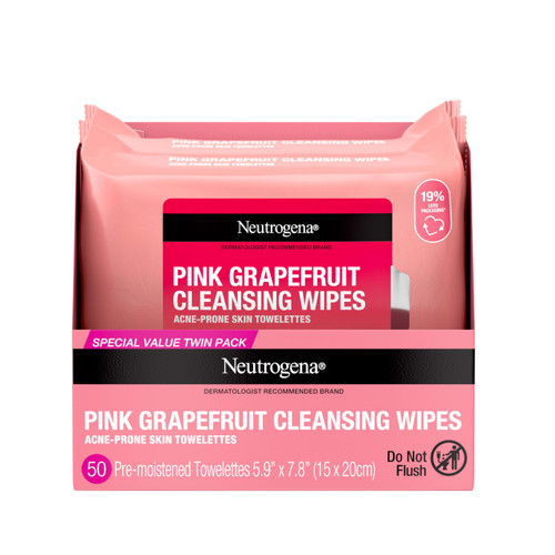 Neutrogena Makeup Remover Cleansing Towelettes, Pink Grapefruit, 25 Count, Twin Pack Neutrogena Makeup Remover Cleansing Towelettes, Pink Grapefruit, 25 Count, Twin Pack