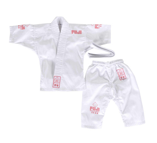 FUJI – Jiu-Jitsu Baby Gi, BJJ Uniform for Babies, Pink and White Baby Gi, White/Pink, 6-12 Months