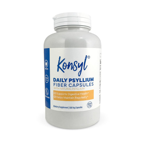 Konsyl Daily Psyllium Fiber Capsules - Contains 1500mg of All-Natural Psyllium Husk Powder per Serving - Supports Digestive Health and Weight Management Goals+ (500 Count (Pack of 1), Unflavored) Konsyl Daily Psyllium Fiber Capsules - Contains 1500mg of All-Natural Psyllium Husk Powder per Serving - Supports Digestive Health and Weight Management Goals+ (500 Count (Pack of 1), Unflavored)