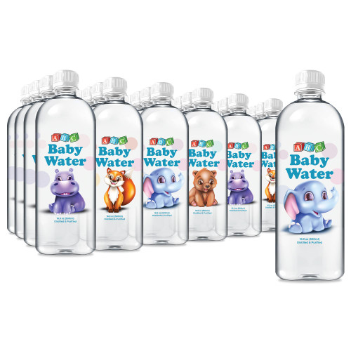 ABC Baby Water Premium Distilled Water for Babies - Healthy Purified 16.9 oz Bottles - Formula, Cereal, Milk, Daily Drinking - 24 Pack ABC Baby Water Premium Distilled Water for Babies - Healthy Purified 16.9 oz Bottles - Formula, Cereal, Milk, Daily Drinking - 24 Pack