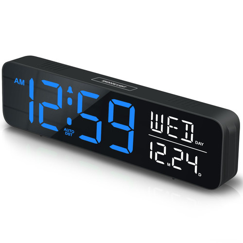 Peakeep Large Display Digital Alarm Clock for Bedrooms, Date Day of Week Calendar Desk Table Clocks for Living Room Office, Dimmable Plug in Electric Clock, 5 Volumes, Loud, Auto DST Peakeep Large Display Digital Alarm Clock for Bedrooms, Date Day of Week Calendar Desk Table Clocks for Living Room Office, Dimmable Plug in Electric Clock, 5 Volumes, Loud, Auto DST