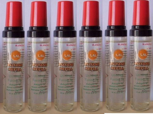 6 Butane Gas Mini Refill 18cc Lighter Torch Flame