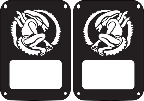 JeepTails Alien AVP Tail lamp Light Covers Compatible with Jeep JK Wrangler Black Set of 2 JeepTails Alien AVP Tail lamp Light Covers Compatible with Jeep JK Wrangler Black Set of 2