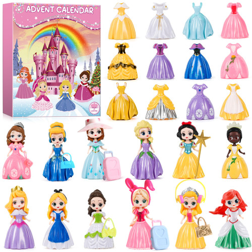 Reatiilu Princess Advent Calendar for Girls 24 Days Christmas Countdown Calendars Princess Transformable Toys and Clothes Fun Xmas Gifts,Play Party Favor Classroom Prizes Reatiilu Princess Advent Calendar for Girls 24 Days Christmas Countdown Calendars Princess Transformable Toys and Clothes Fun Xmas Gifts,Play Party Favor Classroom Prizes