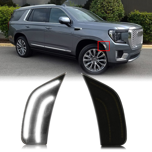 Mynoway Smoked Lens LED Side Marker Lamp Compatible with 2021-2024 Yukon/Yukon Denali/Yukon XL/Tahoe/Escalade/Suburban/Escalade ESV Driver Passenger Sidemarkers Lamp White Front Fender Lights Mynoway Smoked Lens LED Side Marker Lamp Compatible with 2021-2024 Yukon/Yukon Denali/Yukon XL/Tahoe/Escalade/Suburban/Escalade ESV Driver Passenger Sidemarkers Lamp White Front Fender Lights