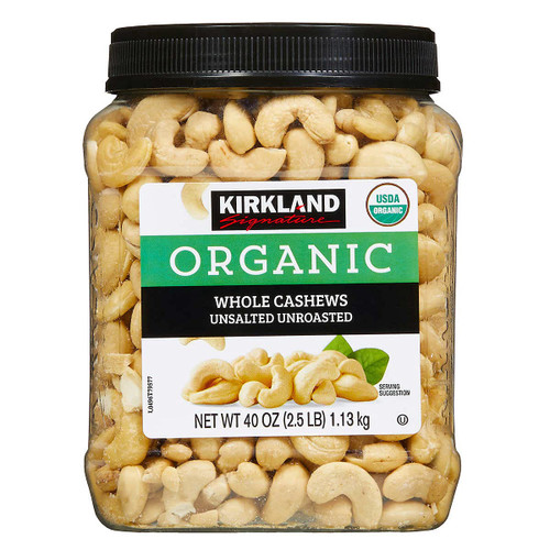 Kirkland Signature Organic Unsalted Cashew, 40 Oz Kirkland Signature Organic Unsalted Cashew, 40 Oz