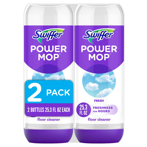 Swiffer PowerMop Floor Cleaning Solution with Fresh Scent, PowerMop Refills, Floor Cleaner for Mopping, 25.3 fl oz, 2 Pack Swiffer PowerMop Floor Cleaning Solution with Fresh Scent, PowerMop Refills, Floor Cleaner for Mopping, 25.3 fl oz, 2 Pack
