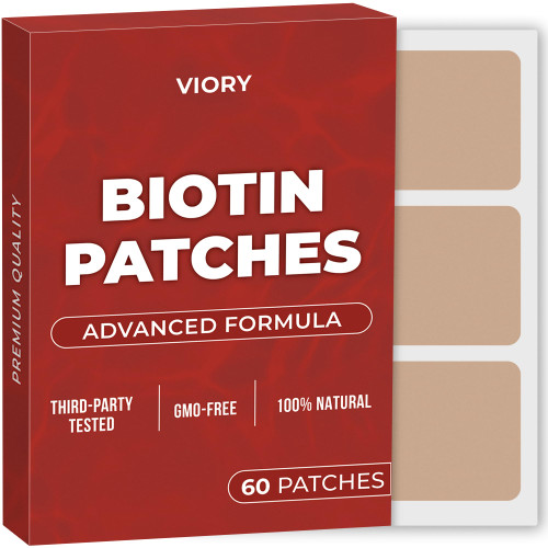 Biotin Patches (Pack of 60) - 100% Natural Patch for Women and Men - Energy, Focus, Hair & Body Support - Enhanced Formula