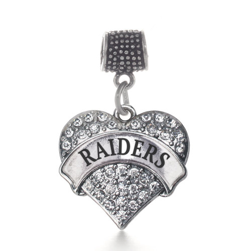 Inspired Silver - Raiders - Silver Memory Charm for Women - Pave Heart Charm Jewelry Gift with Cubic Zirconia - Women's Charm for Bracelets Inspired Silver - Raiders - Silver Memory Charm for Women - Pave Heart Charm Jewelry Gift with Cubic Zirconia - Women's Charm for Bracelets