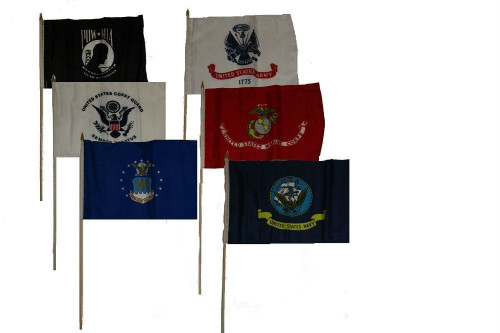 12x18 Military 5 Branches Army Navy Marines Air Force Coast Guard and Pow Mia Stick Flag Set 6 12"x18" Stick flags. 12x18 Military 5 Branches Army Navy Marines Air Force Coast Guard and Pow Mia Stick Flag Set 6 12"x18" Stick flags.
