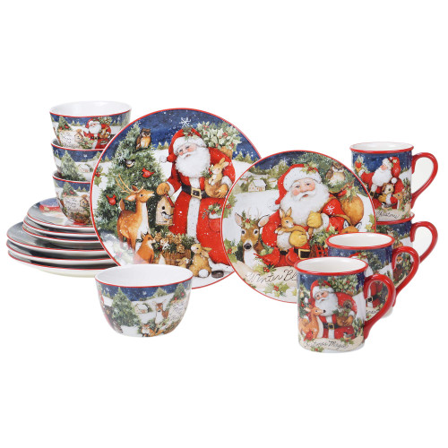 Magic of Christmas 16pc Ceramic Dinnerware Set – Santa and Woodland Animals Holiday Plates, Bowls & Mugs, Dishwasher & Microwave Safe, Festive Christmas Tableware Magic of Christmas 16pc Ceramic Dinnerware Set – Santa and Woodland Animals Holiday Plates, Bowls & Mugs, Dishwasher & Microwave Safe, Festive Christmas Tableware